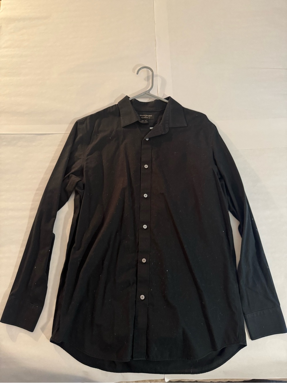 Banana Republic Black Long-Sleeve Dress Shirt